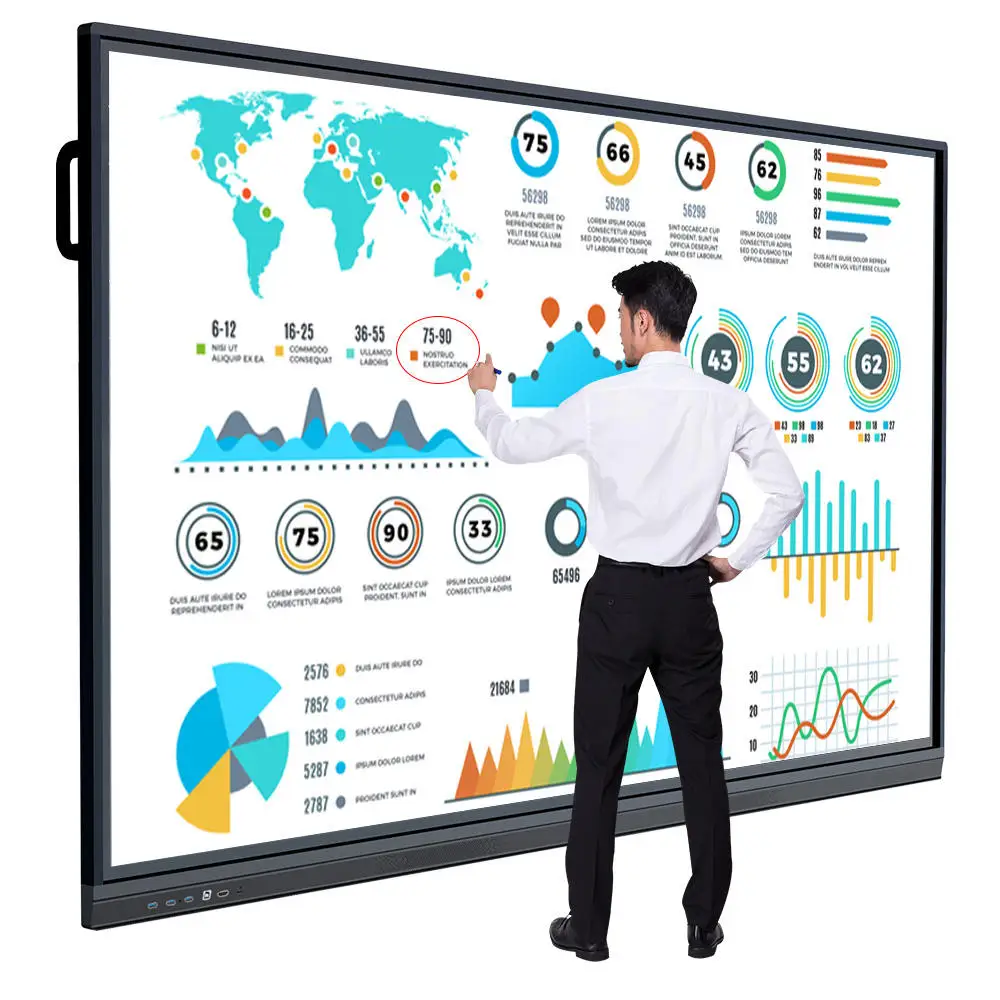 65inch 8+128 Infrared Touch Android OS LCD Touch Board Display Interactive Smart Board For Teaching