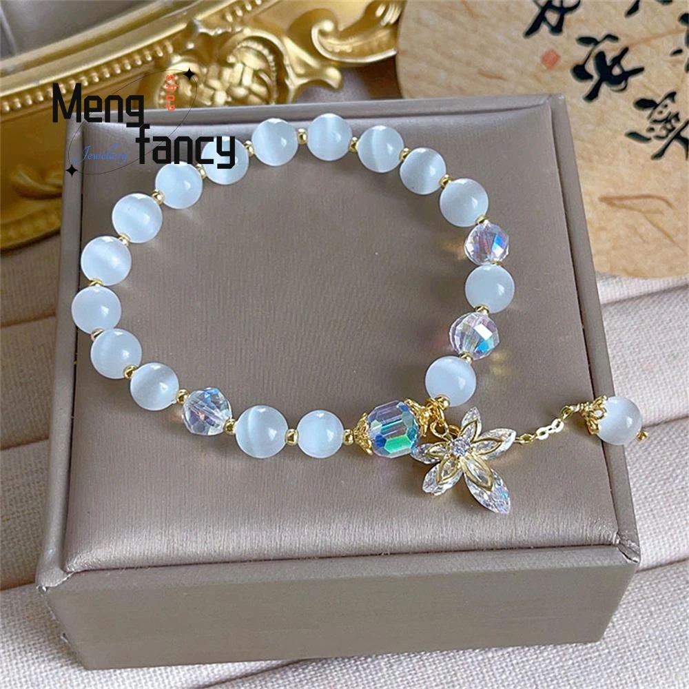 New Cat's Eye Stone Exquisite Temperament Zircon Leaf Pendant Simple Ins Wind Beaded Bracelet Sexy Young Girls Fashion Jewelry
New Cat's Eye Stone Exquisite Temperament Zircon Leaf Pendant Simple Ins Wind Beaded Bracelet Sexy Young Girls Fashion Jewelry