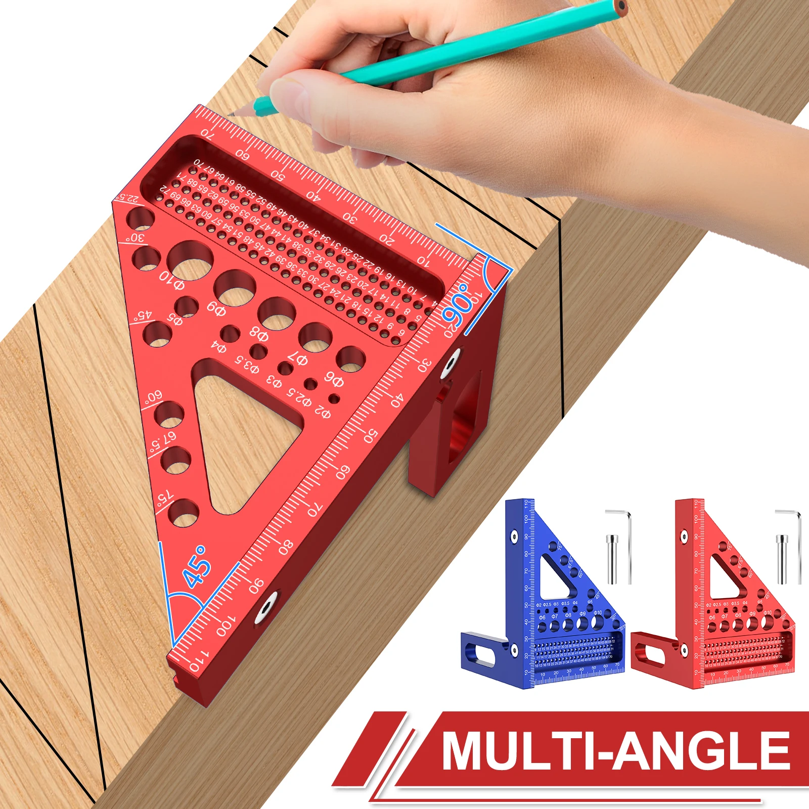 Metal Metric Woodworking Square Ruler, 3D Multi Angle Measuring Ruler Square Hole Scribing Ruler Carpenter Tools Accessories
Metal Metric Woodworking Square Ruler, 3D Multi Angle Measuring Ruler Square Hole Scribing Ruler Carpenter Tools Accessories