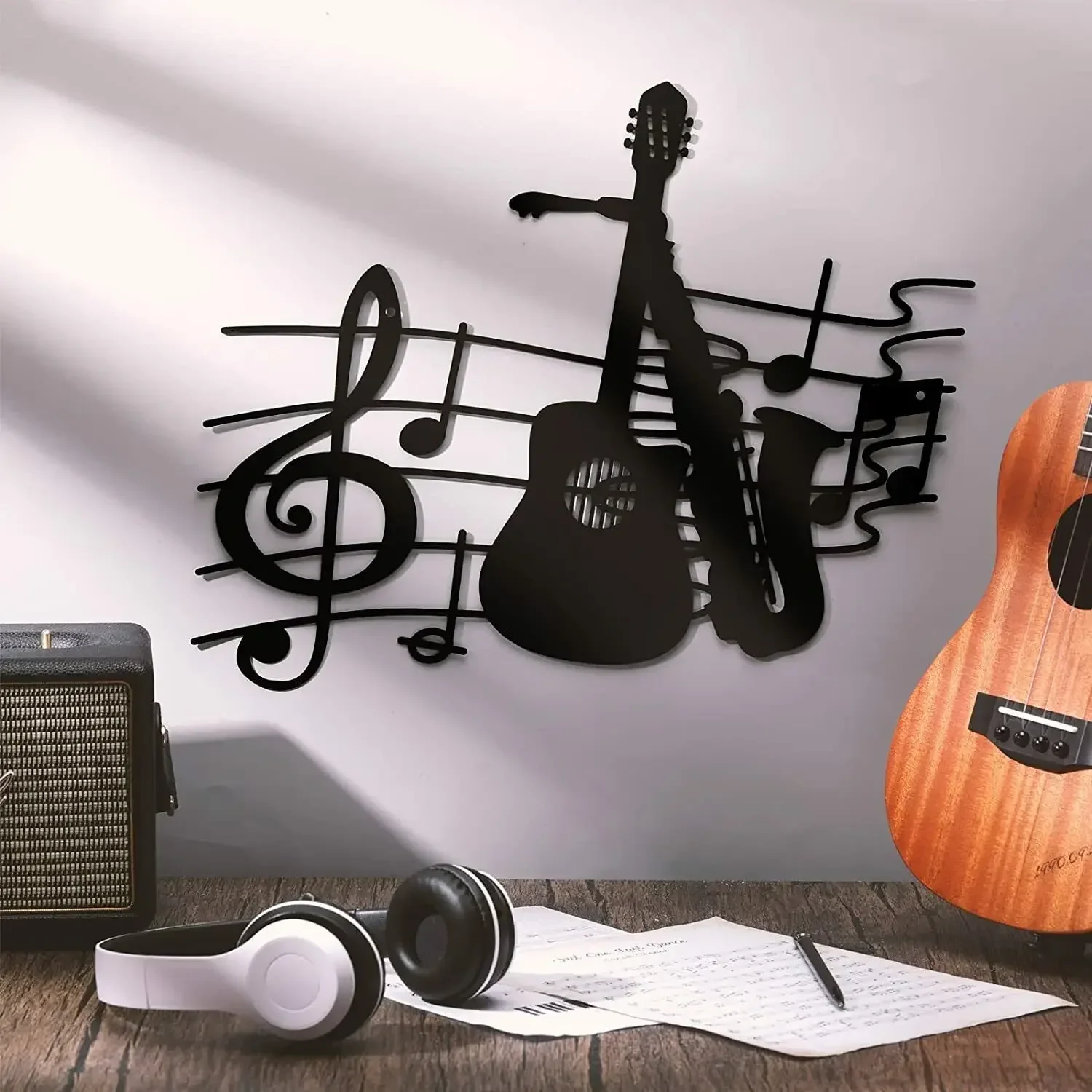 Home Essentials Iron Art Music Metal Wall Art Guitar and Saxophone Metal Hanging Sculpture
Home Essentials Iron Art Music Metal Wall Art Guitar and Saxophone Metal Hanging Sculpture