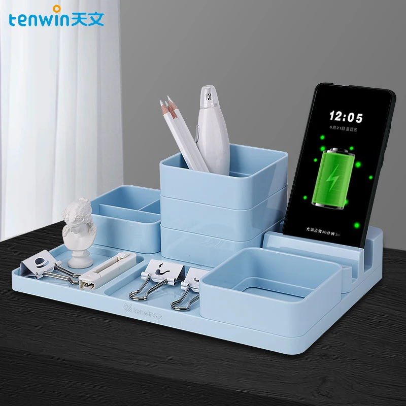 Tenwin Creative Desktop Storage Box Plastic Storage for Desk Stationery Storage Box Office Organizer Pen Holder Stationery Box
Tenwin Creative Desktop Storage Box Plastic Storage for Desk Stationery Storage Box Office Organizer Pen Holder Stationery Box