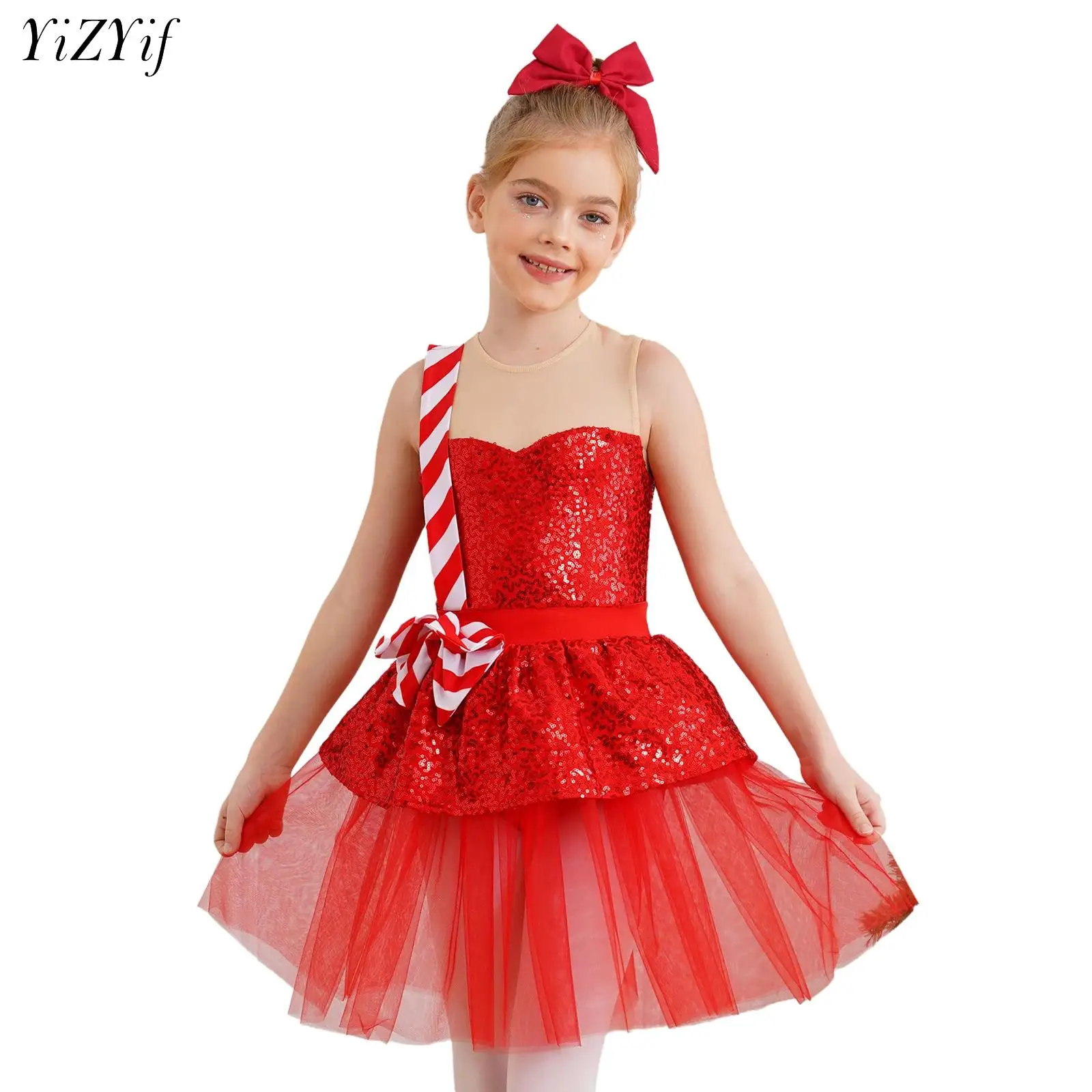 Girls Sequins Santa Elk Costume Ballet Dance Leotard Tutu Dress Christmas Candy Cane Fancy Dress Up Xmas Performance Dancewear
Girls Sequins Santa Elk Costume Ballet Dance Leotard Tutu Dress Christmas Candy Cane Fancy Dress Up Xmas Performance Dancewear