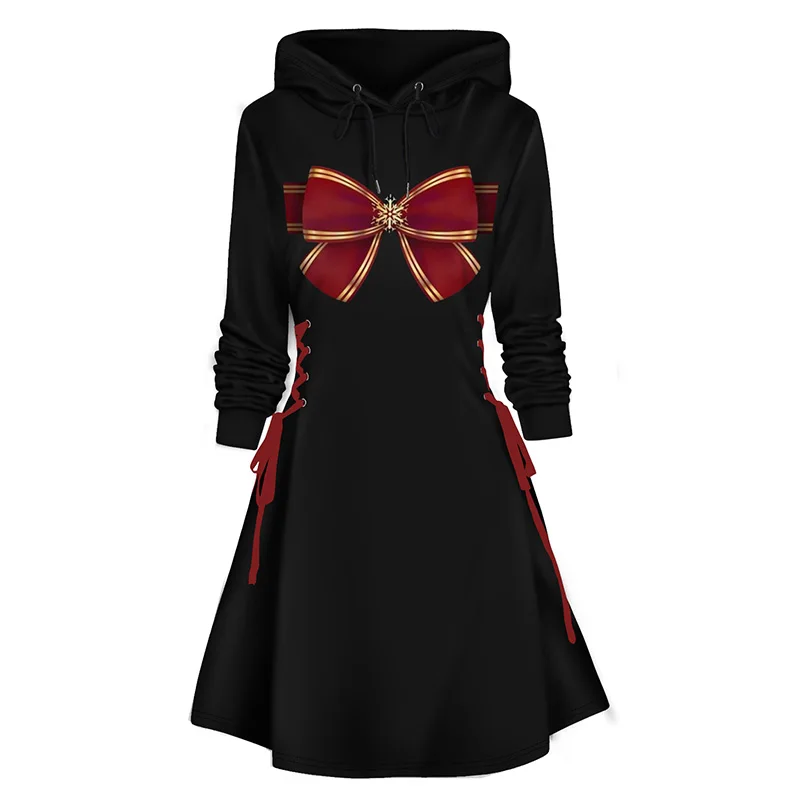 Женское платье Dressfo, рождественское платье с бантом и принтом на шнуровке, платье трапециевидной формы с капюшоном и шнуровкой по бокам, платья
Женское платье Dressfo, рождественское платье с бантом и принтом на шнуровке, платье трапециевидной формы с капюшоном и шнуровкой по бокам, платья