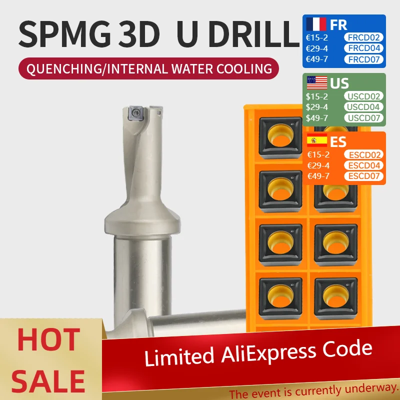 SP Series 3D Blade-Type Metal Drill Bits C20/C25/C32 Size 13-50mm with Built-in Blade Set for Deep Hole Drilling
SP Series 3D Blade-Type Metal Drill Bits C20/C25/C32 Size 13-50mm with Built-in Blade Set for Deep Hole Drilling