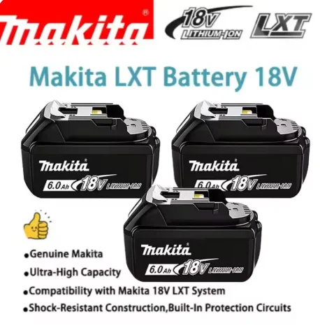 Original Makita 6Ah for Makita 18V Battery BL1830B BL1850B BL1850 BL1840 BL1860 BL1815 Replacement Lithium Battery
Original Makita 6Ah for Makita 18V Battery BL1830B BL1850B BL1850 BL1840 BL1860 BL1815 Replacement Lithium Battery