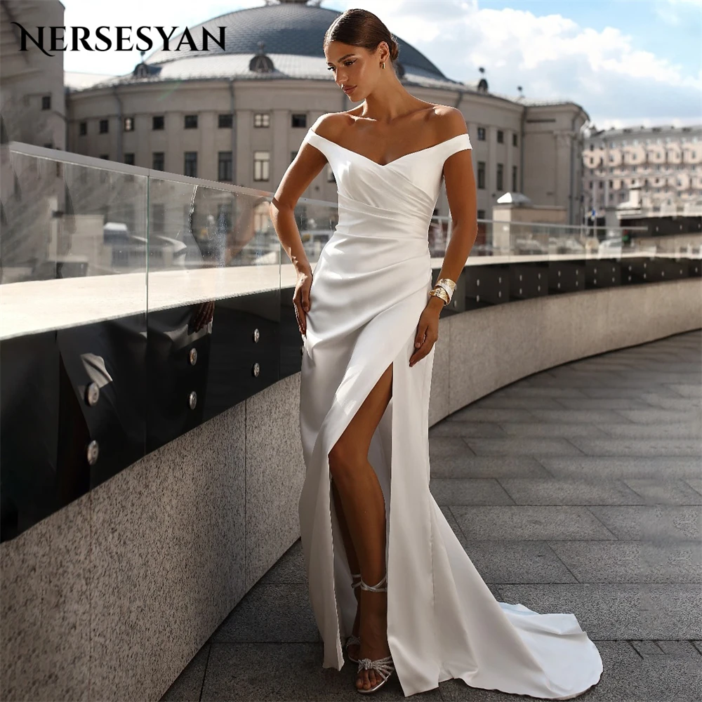 Nersesyan Luxury Mermaid Wedding Dresses Pleats V Neck Side Slit Bridal Gowns Backless Short Sleeves Bride Dress 2025 Customized
Nersesyan Luxury Mermaid Wedding Dresses Pleats V Neck Side Slit Bridal Gowns Backless Short Sleeves Bride Dress 2025 Customized