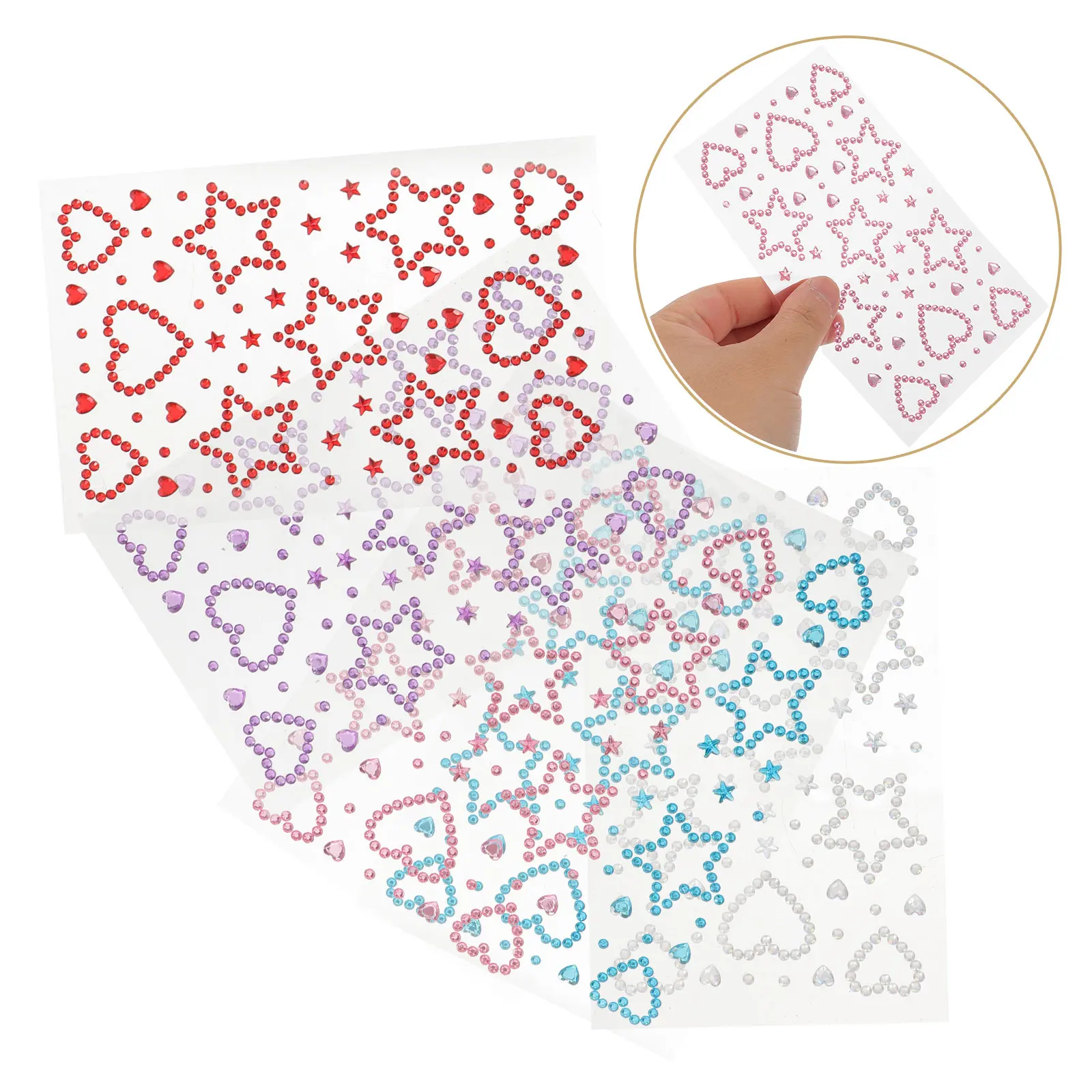 5 Sheets Hollow Solid Star Heart Rhinestone Face Stickers Self-Adhesive Festival Rave Party Makeup Glitter Decals for Women
5 Sheets Hollow Solid Star Heart Rhinestone Face Stickers Self-Adhesive Festival Rave Party Makeup Glitter Decals for Women