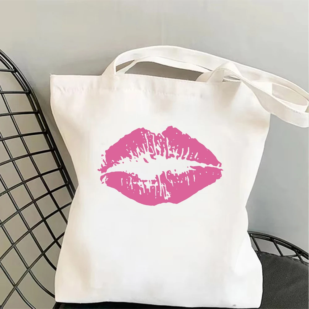 Pink Kiss Mark Lips Canvas Tote Bag Minimalist Print Shoulder Bag
Pink Kiss Mark Lips Canvas Tote Bag Minimalist Print Shoulder Bag