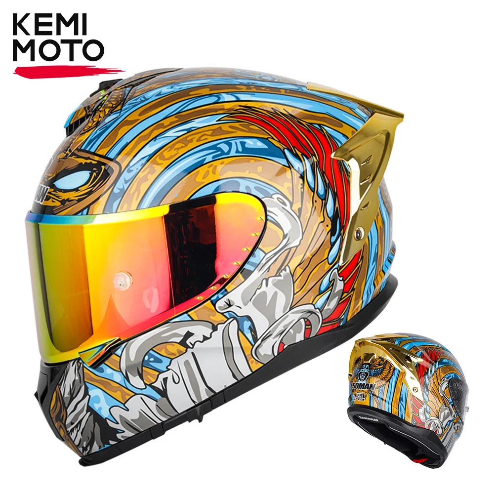 Motorcycle Racing Helmet ECE Certification ABS Shell Safety Full Face Adjustable Double Lenses Moto Helmet Breathable
Motorcycle Racing Helmet ECE Certification ABS Shell Safety Full Face Adjustable Double Lenses Moto Helmet Breathable