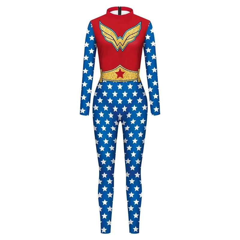 Women Wonder Woman Cosplay Jumpsuit Superhero Cosplay Costume Party 3D Printed Romper Polyester Bodysuit Show Clothes
Women Wonder Woman Cosplay Jumpsuit Superhero Cosplay Costume Party 3D Printed Romper Polyester Bodysuit Show Clothes