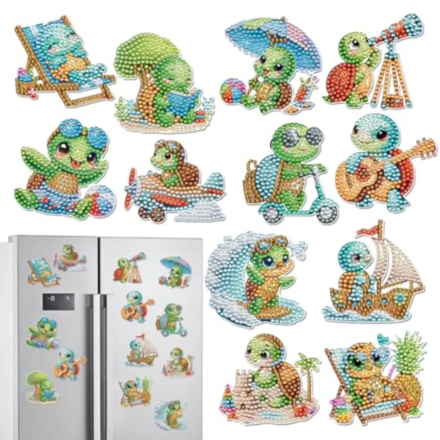 Sea Turtle Diamond Art Magnets Refrigerator 12 PCS DIY Diamond Painting Fridge Magnets Kit Cute Animal Gem Art Crafts Set Summe
Sea Turtle Diamond Art Magnets Refrigerator 12 PCS DIY Diamond Painting Fridge Magnets Kit Cute Animal Gem Art Crafts Set Summe