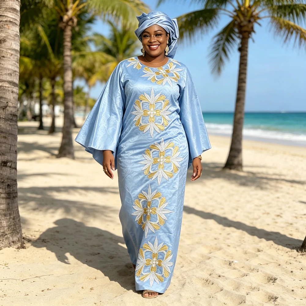 Women Plus Size African Jacquard Long Dress Printed Ankara Dashiki Gown Matching Headscarf Stylish Costume For Party Wedding
Women Plus Size African Jacquard Long Dress Printed Ankara Dashiki Gown Matching Headscarf Stylish Costume For Party Wedding