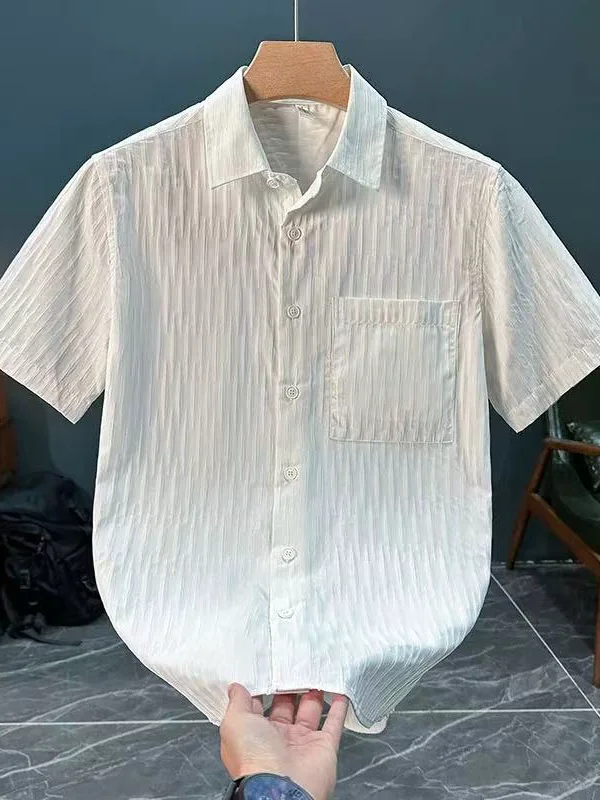 Textured Short Sleeve Men's Shirt Casual Lightweight Breathable Summer Business Casual Thin Half Sleeve Shirt
Textured Short Sleeve Men's Shirt Casual Lightweight Breathable Summer Business Casual Thin Half Sleeve Shirt