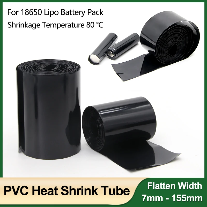 1/5/10/20M Black PVC Heat Shrink Tube 7 ~ 155mm 18650 Lipo Battery Pack Insulated Film Wrap Lithium Case Protection Cable Sleeve
1/5/10/20M Black PVC Heat Shrink Tube 7 ~ 155mm 18650 Lipo Battery Pack Insulated Film Wrap Lithium Case Protection Cable Sleeve