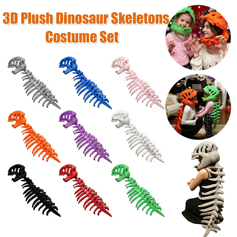3D Plush Dinosaur Skeletons Costume Set Cozy Dinosaur Skeleton Plush Costume Realistic with Hood for Dress-Up Parties & Photos
3D Plush Dinosaur Skeletons Costume Set Cozy Dinosaur Skeleton Plush Costume Realistic with Hood for Dress-Up Parties & Photos