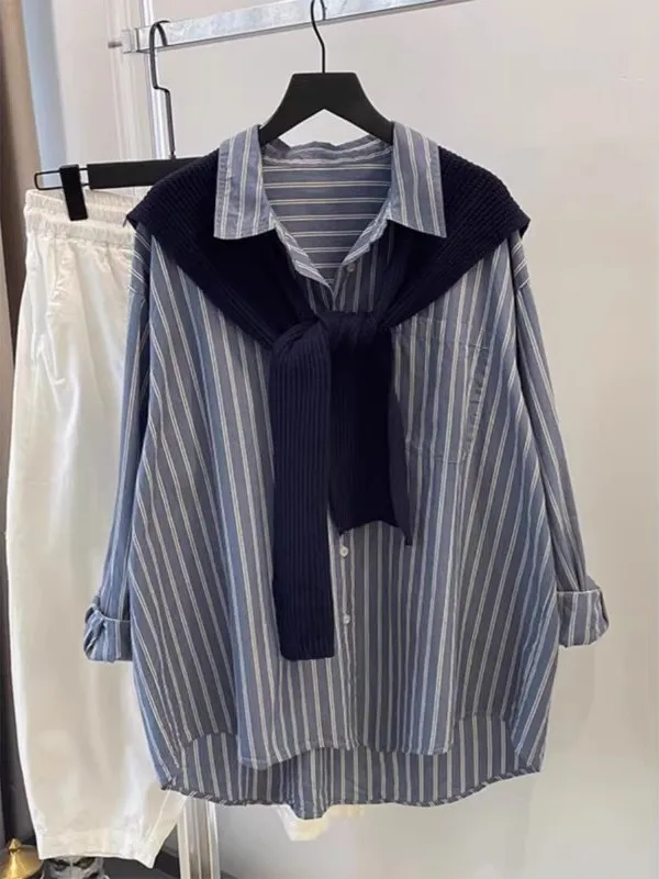 plus Size 300 Pounds Shirt And Scarf Set Unisex Spring Autumn Loose Design Striped Top Breathable Comfortable American Style
plus Size 300 Pounds Shirt And Scarf Set Unisex Spring Autumn Loose Design Striped Top Breathable Comfortable American Style