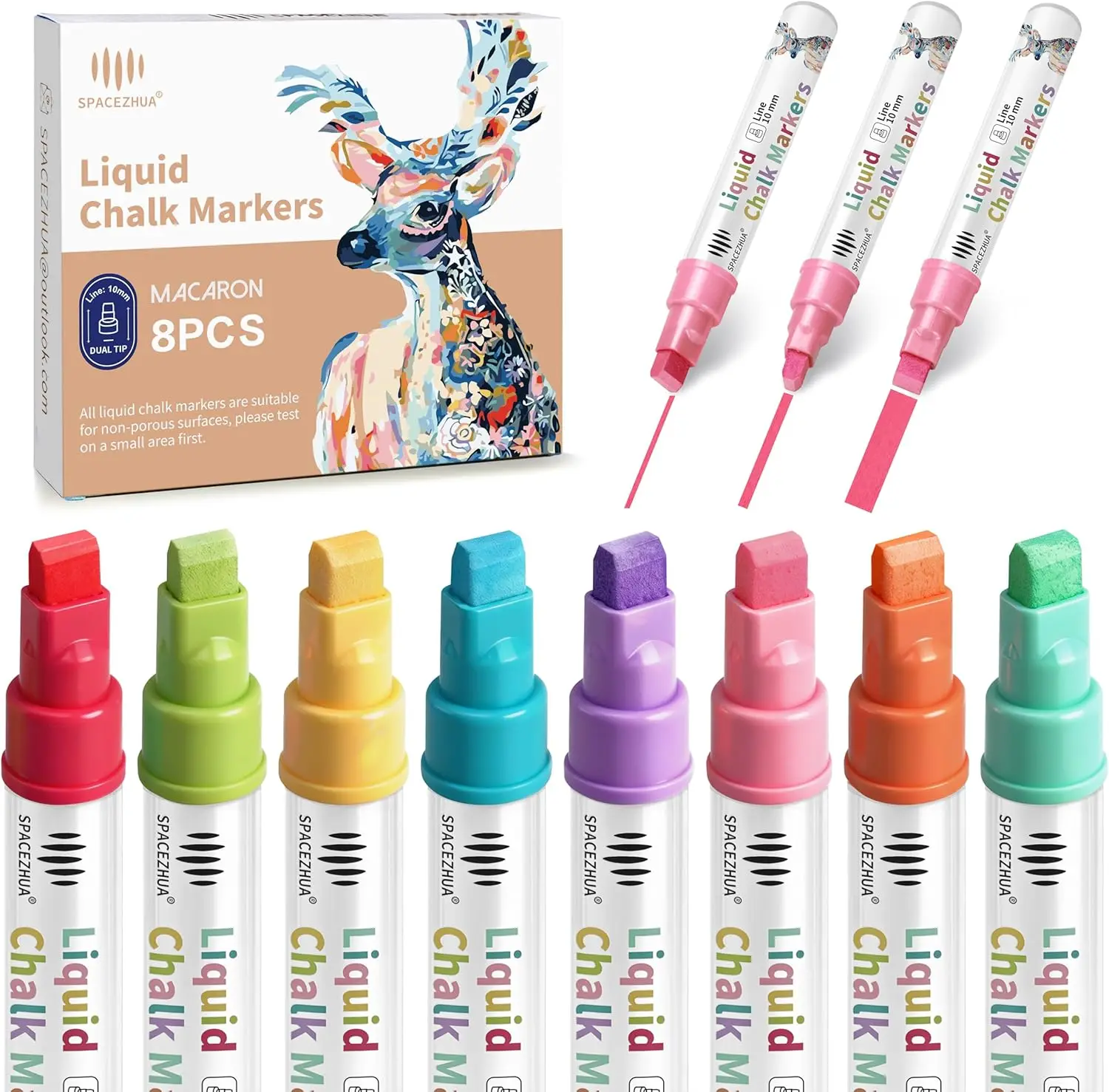 Маркеры-грифели Jumbo Pastel Liquid Chalk, 8 цветов, с толстым наконечником 10 мм для черных и белых досок, стекла - для сухого и влажного стирания
Маркеры-грифели Jumbo Pastel Liquid Chalk, 8 цветов, с толстым наконечником 10 мм для черных и белых досок, стекла - для сухого и влажного стирания