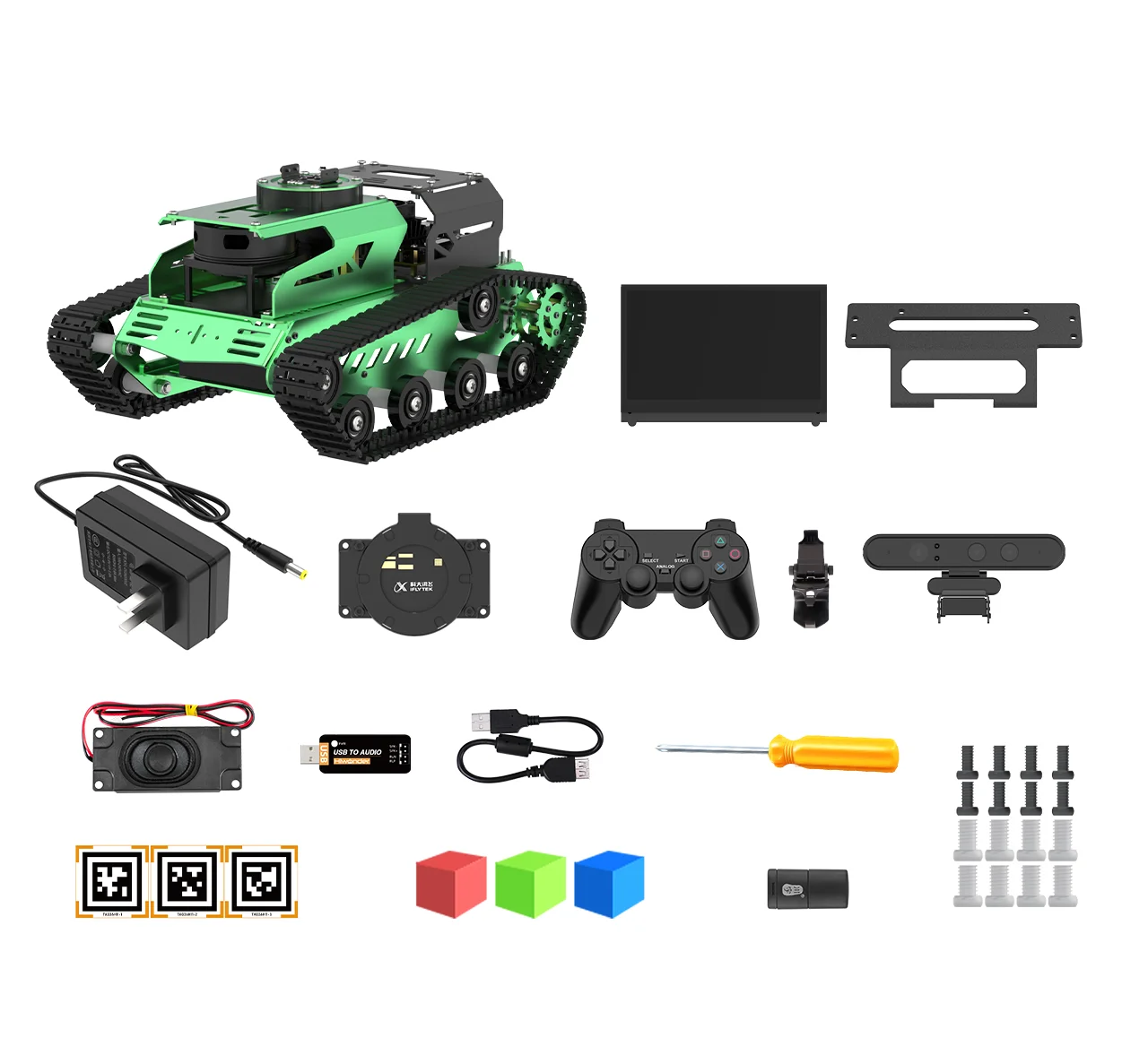 JetTank ROS Robot with Depth Camera, Lidar, Microphone Array Support SLAM, Deep Learning, 3D Vision Point Cloud, Voice Control
JetTank ROS Robot with Depth Camera, Lidar, Microphone Array Support SLAM, Deep Learning, 3D Vision Point Cloud, Voice Control