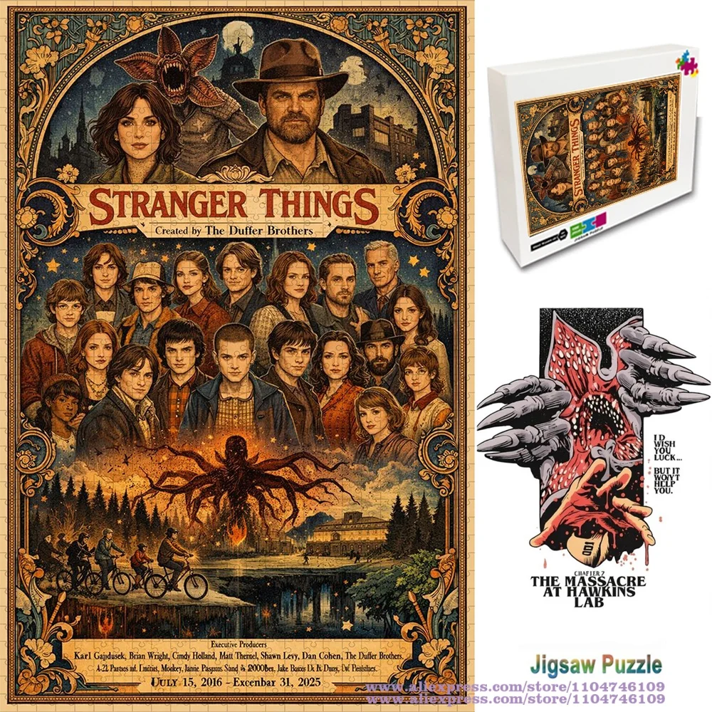 Stranger Things Puzzle Jigsaw Characters Collection Educational Diy Puzzles 108/200/300/500/1000/1500Pcs Intelligence Puzzles
Stranger Things Puzzle Jigsaw Characters Collection Educational Diy Puzzles 108/200/300/500/1000/1500Pcs Intelligence Puzzles