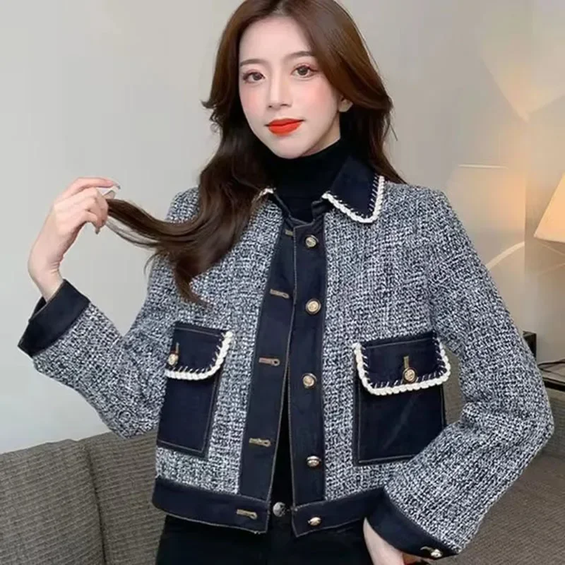 2025New Spring Autumn Fashion Korean Denim Jacket Women Design Sense Contrast Stitching Loose Short Long-Sleeve Female Coat Tops
2025New Spring Autumn Fashion Korean Denim Jacket Women Design Sense Contrast Stitching Loose Short Long-Sleeve Female Coat Tops