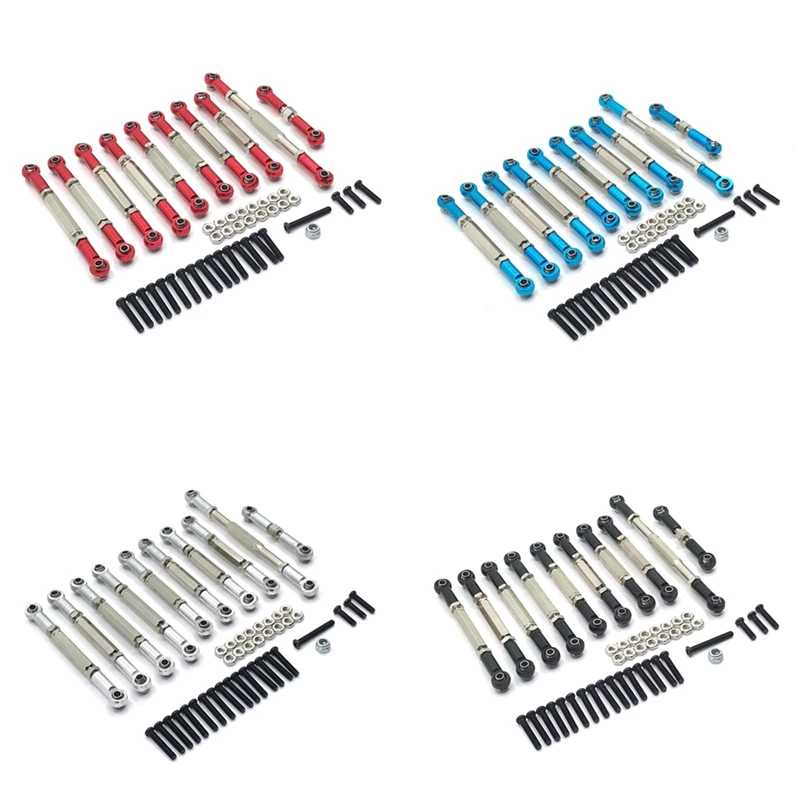 10pcs Metal Adjustable Chassis Link Rod Steering Link Servo Rod Set for WPL C14 C24 B1 B14 B24 MN D90 MN99S RC Car Upgrade Parts
10pcs Metal Adjustable Chassis Link Rod Steering Link Servo Rod Set for WPL C14 C24 B1 B14 B24 MN D90 MN99S RC Car Upgrade Parts