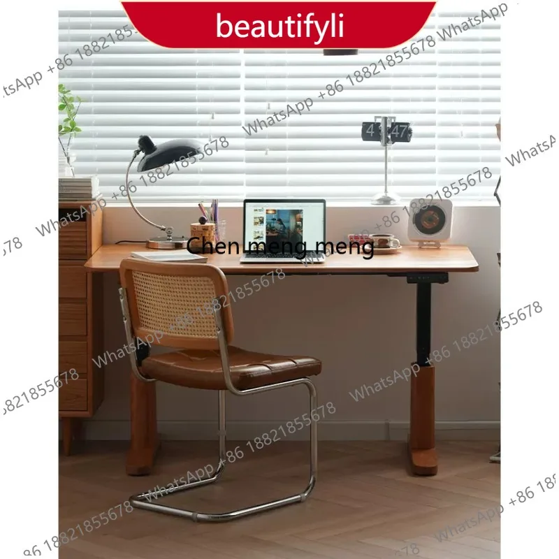 02 Solid wood electric lifting desk cherry wood coffee table Nordic study table workbench
02 Solid wood electric lifting desk cherry wood coffee table Nordic study table workbench