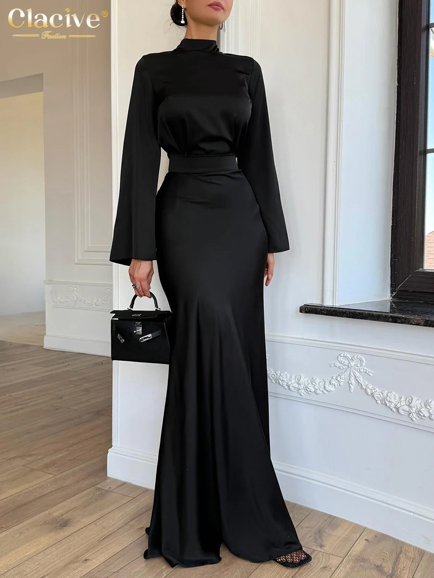 Clacive Fashion Loose Black Satin 2 Pieces Set For Woman 2026 Elegant Long Sleeve Shirt With High Waist Maxi Skirt Set Female
Clacive Fashion Loose Black Satin 2 Pieces Set For Woman 2026 Elegant Long Sleeve Shirt With High Waist Maxi Skirt Set Female