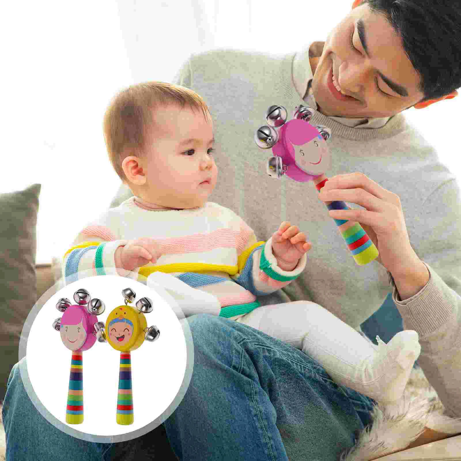 2 PCS Early Education Educational Hand Bell Newborn Shaking for Baby Musical Instruments Wood Handbell
2 PCS Early Education Educational Hand Bell Newborn Shaking for Baby Musical Instruments Wood Handbell