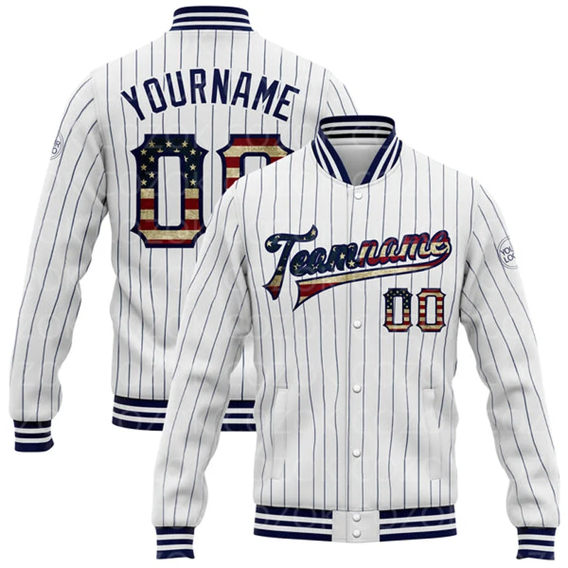 Custom White Black Color 3D Printed Baseball Button Jacket Bomber Full-Snap Varsity Letterman Jacket
Custom White Black Color 3D Printed Baseball Button Jacket Bomber Full-Snap Varsity Letterman Jacket