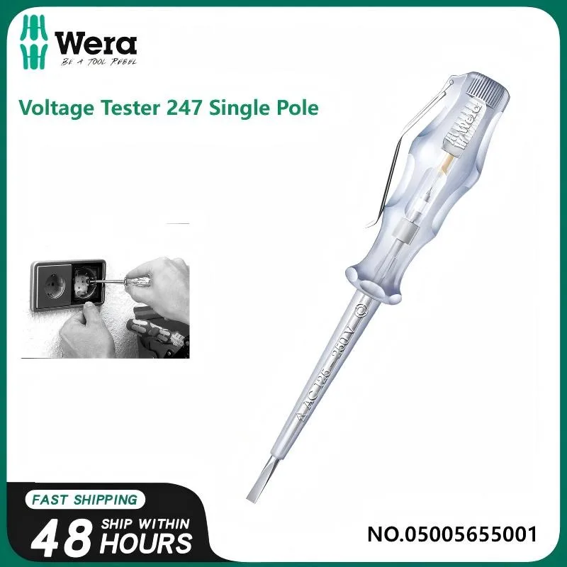 WERA 05005655001 247 Однополюсный стилус с прочным зажимом и шестиугольной защитой от перекачивания Тестер напряжения для электриков
WERA 05005655001 247 Однополюсный стилус с прочным зажимом и шестиугольной защитой от перекачивания Тестер напряжения для электриков