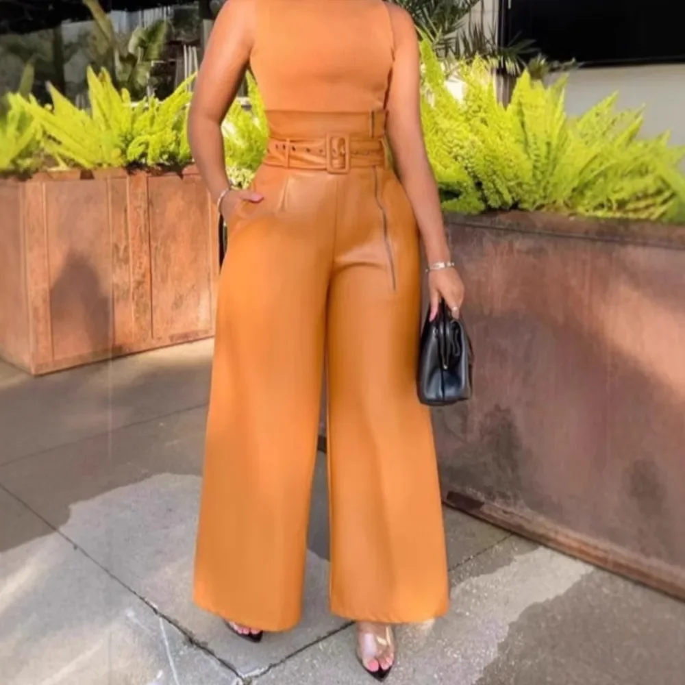 Women Army Green PU Leather Pants Fashion High Waist Wide Leg Pant Spring Autumn Fashion Belt Loose Long Trouser 2025 Streetwear
Women Army Green PU Leather Pants Fashion High Waist Wide Leg Pant Spring Autumn Fashion Belt Loose Long Trouser 2025 Streetwear