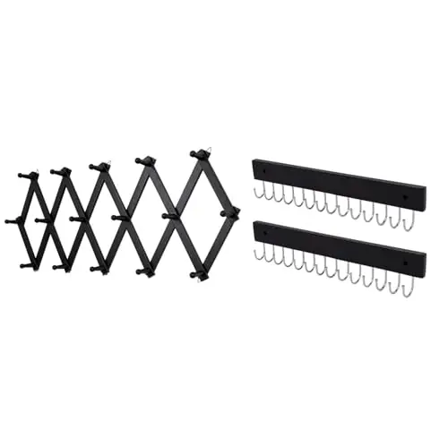 Black Adjustable Folding Hat Organizer With Dual Hook Bars For Wall Storage
Black Adjustable Folding Hat Organizer With Dual Hook Bars For Wall Storage