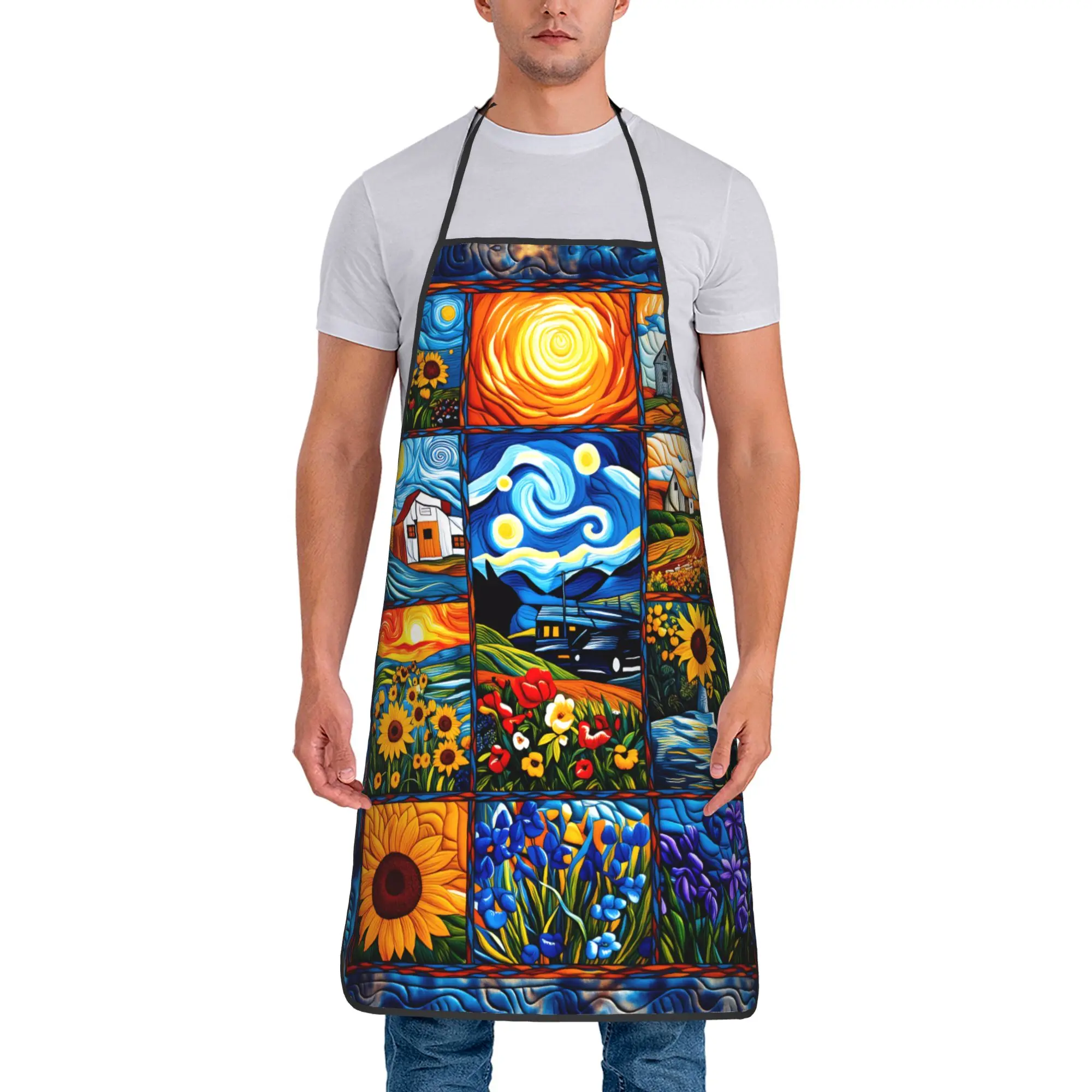 Van Gogh (2) Apron Cute Cooking Kitchen Accessories Home Manicure Aprons without Pocket
Van Gogh (2) Apron Cute Cooking Kitchen Accessories Home Manicure Aprons without Pocket