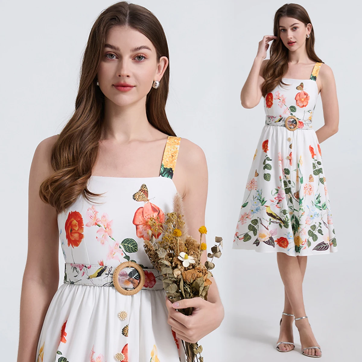 Summer vacation printed sleeveless camisole dress slim fit vest skirt summer dress streetwear office lady skirt
Summer vacation printed sleeveless camisole dress slim fit vest skirt summer dress streetwear office lady skirt