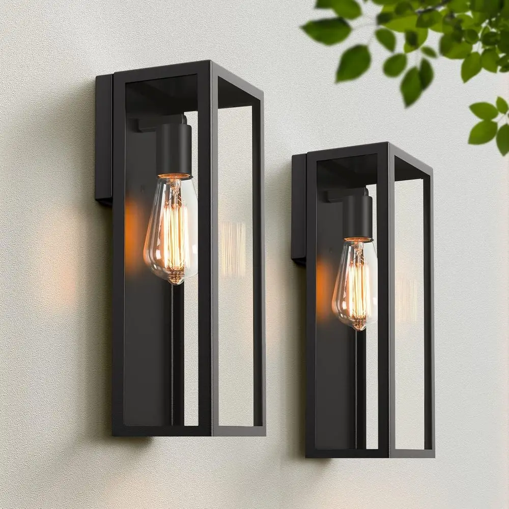 Weatherproof Outdoor Wall Sconces with Glass Shades, Matte Black Porch Lights, Rust-Resistant E26 Wall Fixtures for Patio, Garag
Weatherproof Outdoor Wall Sconces with Glass Shades, Matte Black Porch Lights, Rust-Resistant E26 Wall Fixtures for Patio, Garag