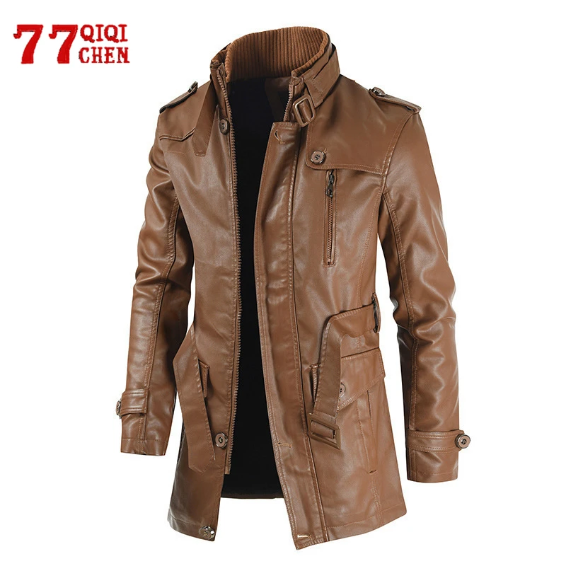 Men Winter Long Thick Fleece PU Leather Jacket Men Casual Business Clothing Porcket Leather Jackets Stand Collar Slim Fit Coat
Men Winter Long Thick Fleece PU Leather Jacket Men Casual Business Clothing Porcket Leather Jackets Stand Collar Slim Fit Coat