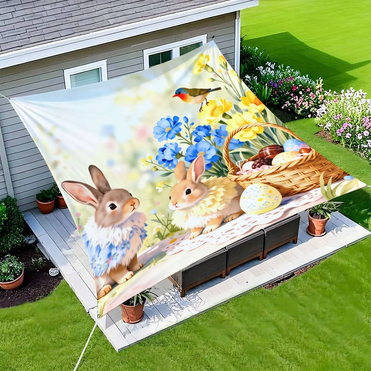 1-Piece Spring Themed Outdoor Awning with Pastel Floral Bunny and Egg Design-UV Resistant, Easy to Set Up and Store, Perfect
1-Piece Spring Themed Outdoor Awning with Pastel Floral Bunny and Egg Design-UV Resistant, Easy to Set Up and Store, Perfect