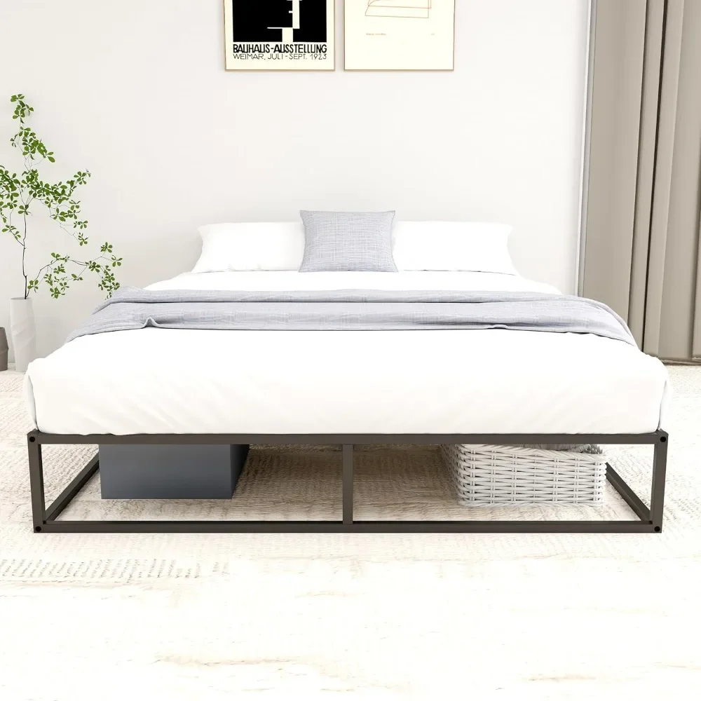Bed Frame, 10" Metal Platform with Wooden Slats, Easy Assembly, No Box Spring Needed
Bed Frame, 10" Metal Platform with Wooden Slats, Easy Assembly, No Box Spring Needed