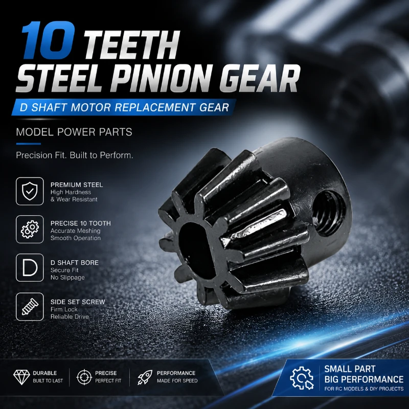 1/3/5PCS Steel Cut Motor Pinion Gear 10T D-Shaft Metal Bevel Gear Fit 460 480 Motor Replacement Parts
1/3/5PCS Steel Cut Motor Pinion Gear 10T D-Shaft Metal Bevel Gear Fit 460 480 Motor Replacement Parts