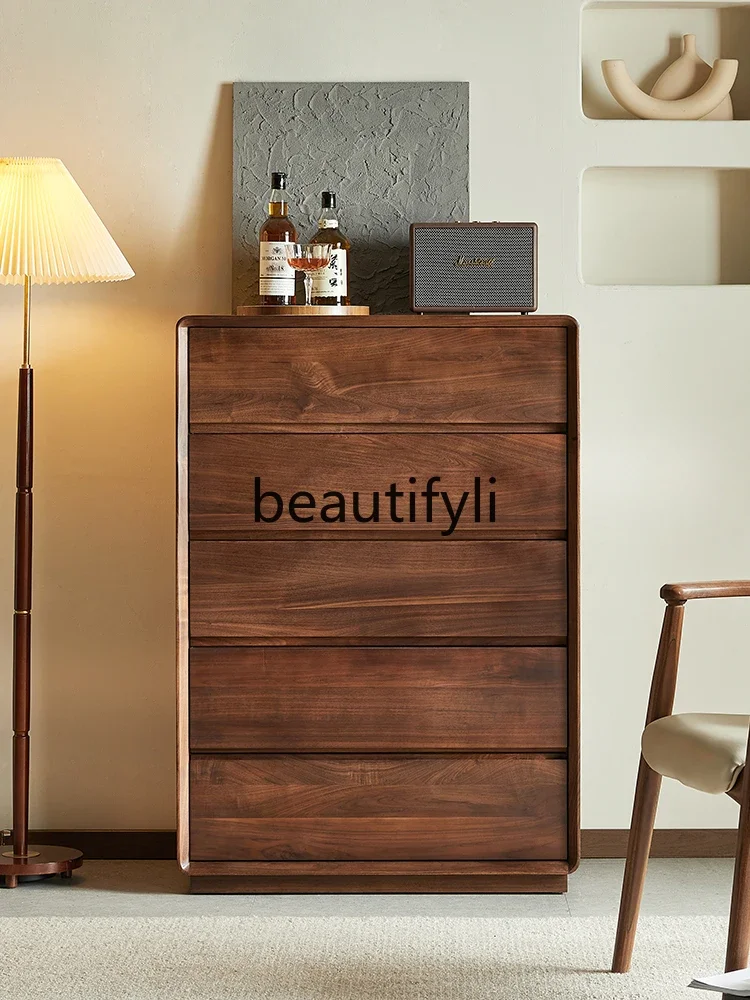 North American black walnut chest of drawers Nordic all solid wood living room vertical cabinet floor locker5556
North American black walnut chest of drawers Nordic all solid wood living room vertical cabinet floor locker5556