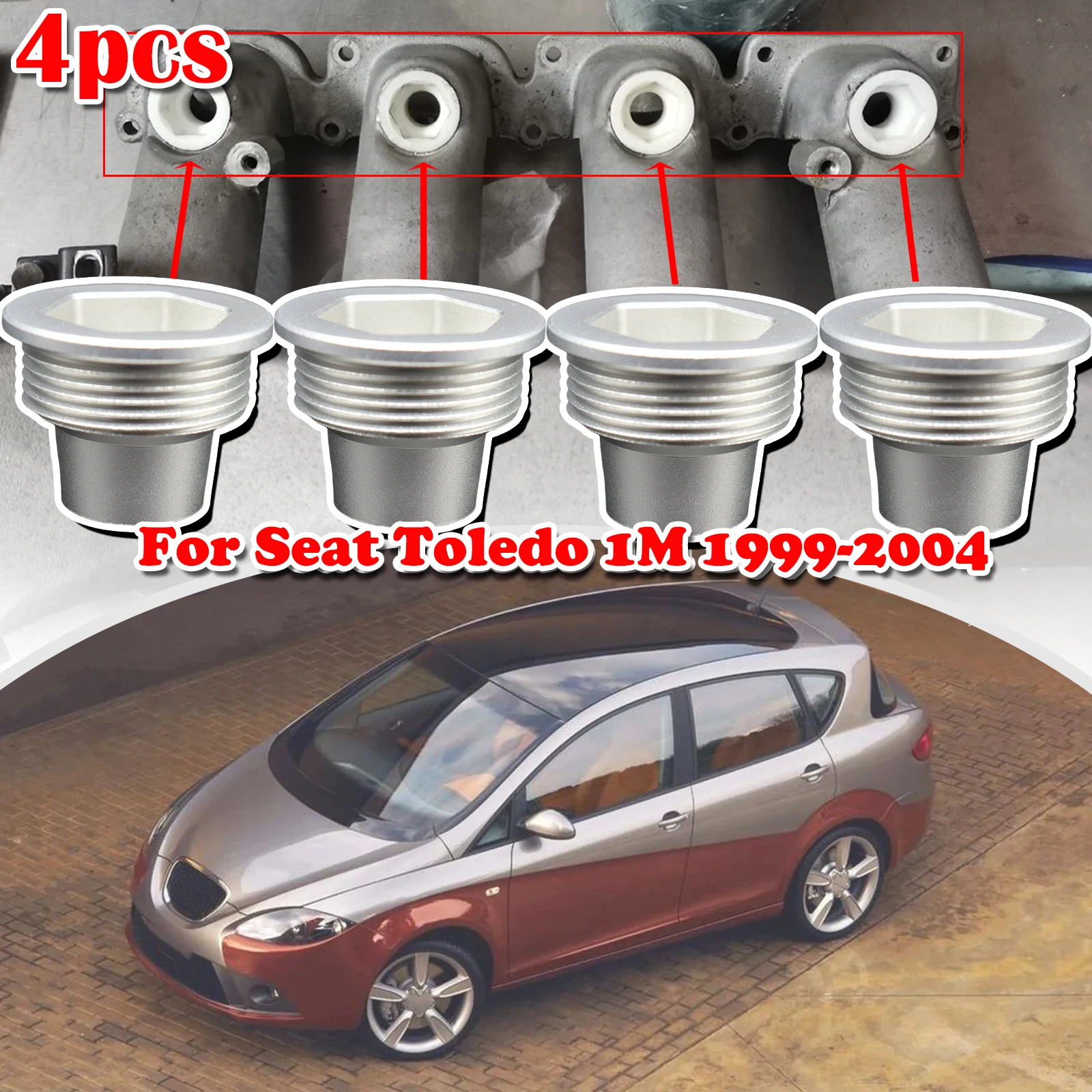 Set of 4 Upgrade Aluminum Fuel Injector Insert Cup Seat For Seat Toledo 1M Car Replacement Parts 06B133555H 1999 2000 2001- 2004
Set of 4 Upgrade Aluminum Fuel Injector Insert Cup Seat For Seat Toledo 1M Car Replacement Parts 06B133555H 1999 2000 2001- 2004