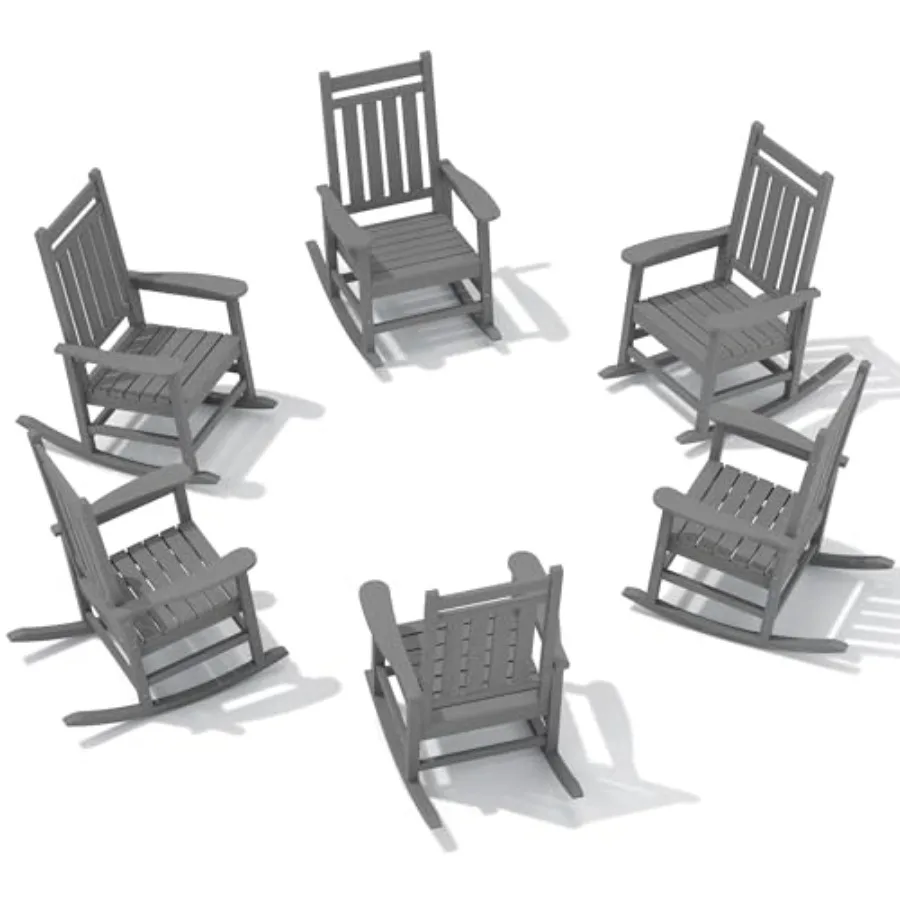 Outdoor Rocking Chair Set of 6 Patio Rockers for Adults All Weather Grey Rocking Chairs for Lawn Durable and Weather
Outdoor Rocking Chair Set of 6 Patio Rockers for Adults All Weather Grey Rocking Chairs for Lawn Durable and Weather
