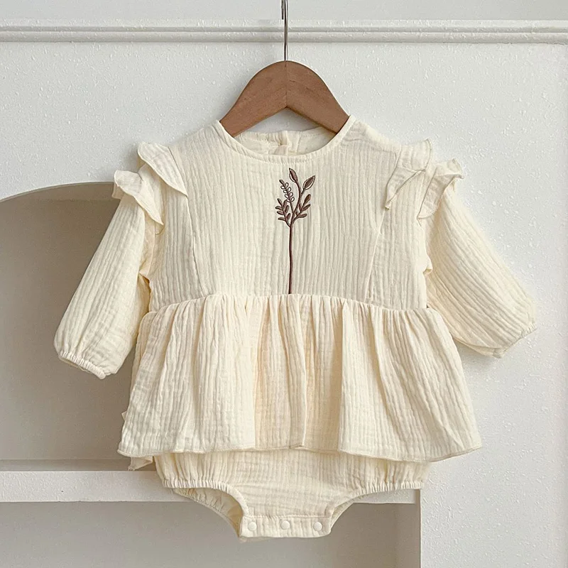 Infant Baby Girl Bodysuits Long Sleeved Cotton Embroidery Newborn Baby Girl Jumpsuit 0-24M Baby Girl Clothing
Infant Baby Girl Bodysuits Long Sleeved Cotton Embroidery Newborn Baby Girl Jumpsuit 0-24M Baby Girl Clothing