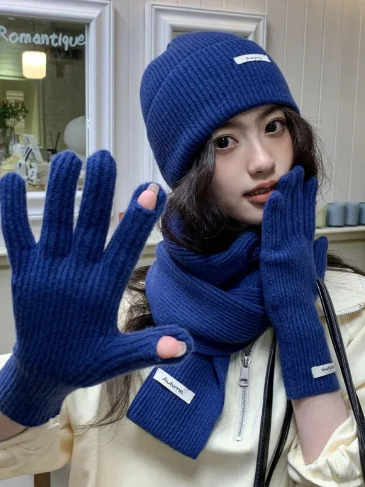 Корейский комплект из трех предметов: шарфы, перчатки, перчатки для сенсорных экранов, однотонные женские перчатки, женские осенне-зимние теплые вязаные шапки
Корейский комплект из трех предметов: шарфы, перчатки, перчатки для сенсорных экранов, однотонные женские перчатки, женские осенне-зимние теплые вязаные шапки