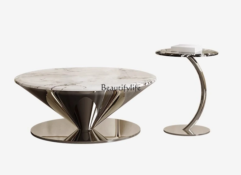 Italian light luxury marble special-shaped coffee table minimalist creative size round coffee table combination
Italian light luxury marble special-shaped coffee table minimalist creative size round coffee table combination