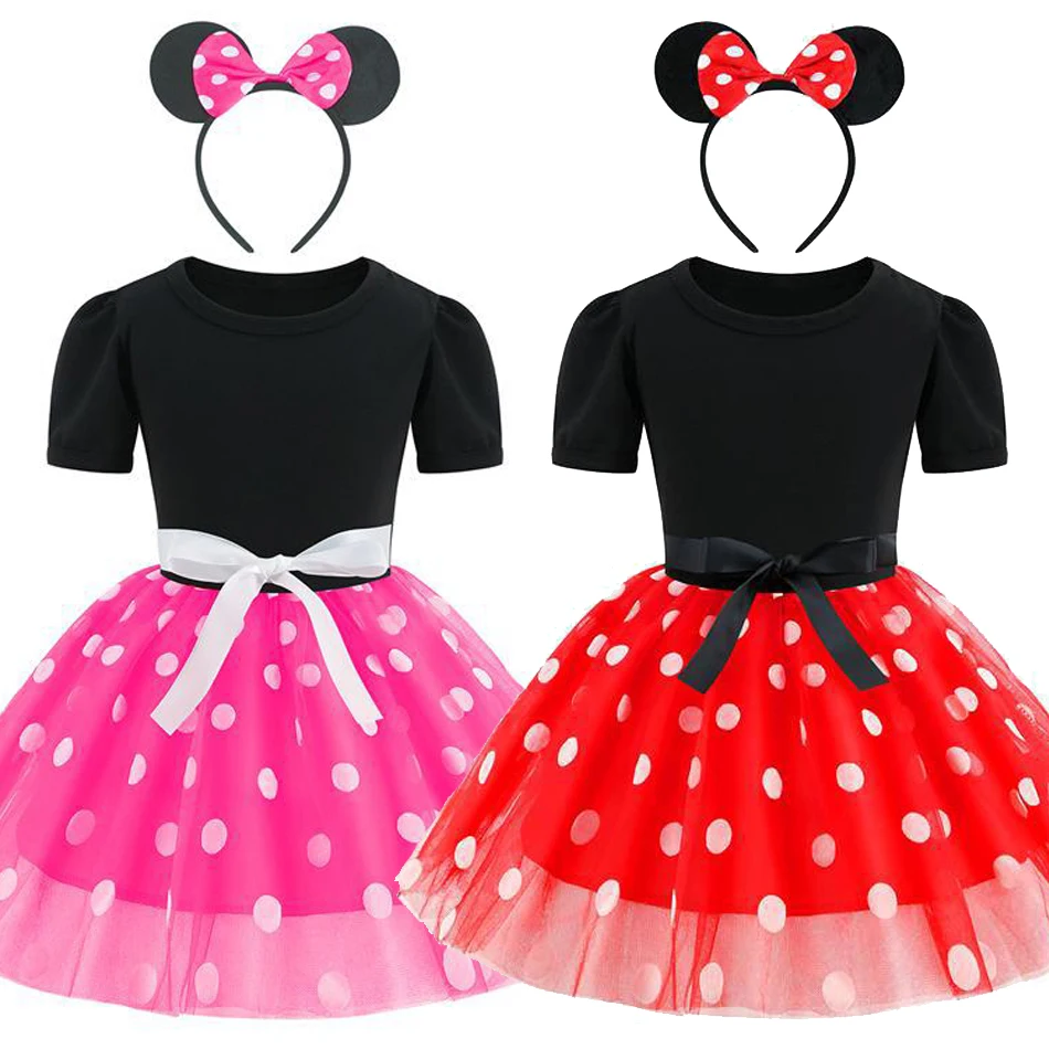 Baby Girls Minnie Mouse Dress Children Cute Disney Summer Polka Dot Costume Toddler Birthday Party Red Pink Casual Clothing
Baby Girls Minnie Mouse Dress Children Cute Disney Summer Polka Dot Costume Toddler Birthday Party Red Pink Casual Clothing