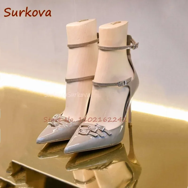 Burgundy Patent Leather Buckle High Heels Pumps Pointed Stiletto Sexy Dress Sandals Pumps Fashion Luxury Women'S Runway Shoes
Burgundy Patent Leather Buckle High Heels Pumps Pointed Stiletto Sexy Dress Sandals Pumps Fashion Luxury Women'S Runway Shoes
