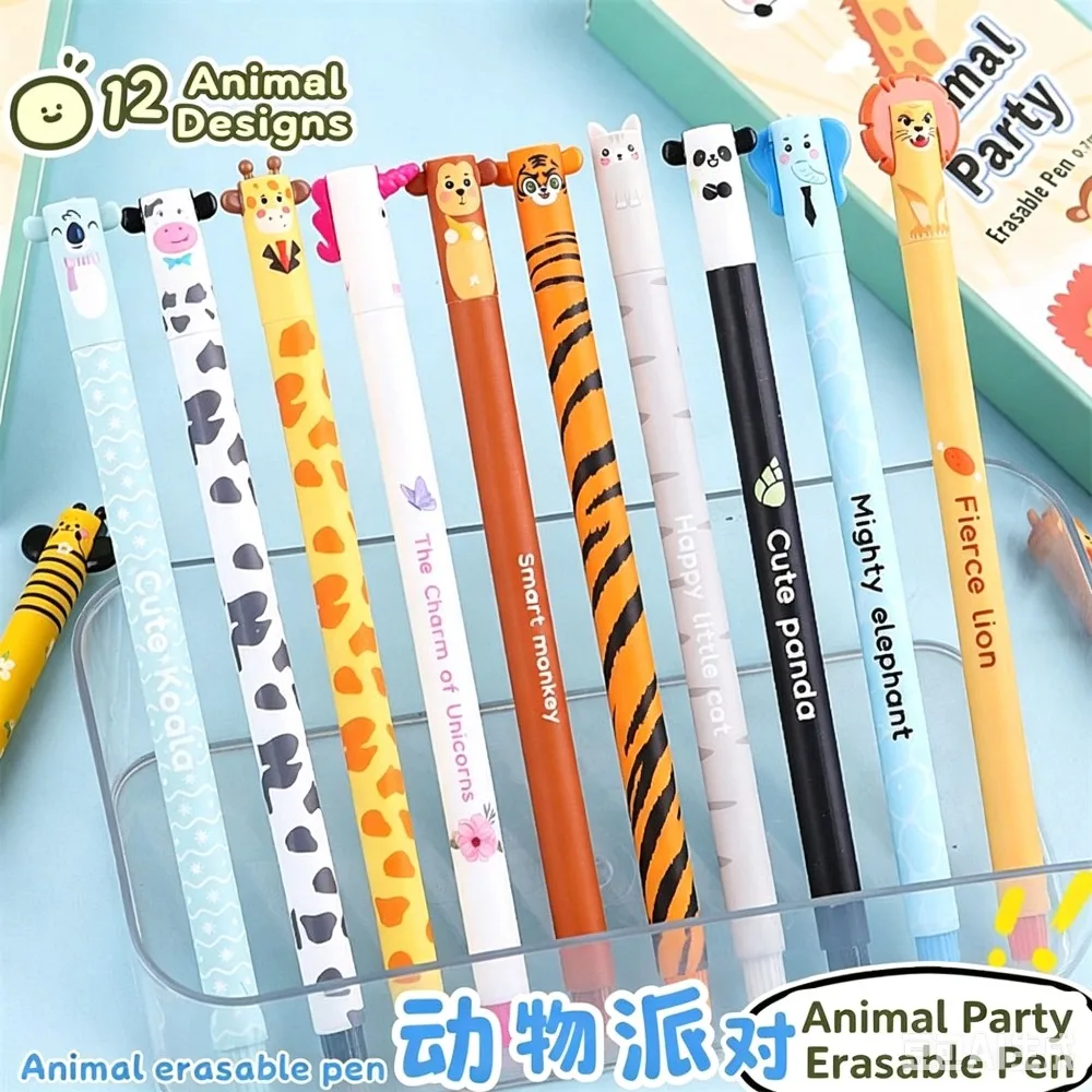 12Pcs animal Creative Cartoon Animals Erasable Gel Pen Lion Panda 0.7mm Gel Pen for Errors in drawing can be erased in blue
12Pcs animal Creative Cartoon Animals Erasable Gel Pen Lion Panda 0.7mm Gel Pen for Errors in drawing can be erased in blue