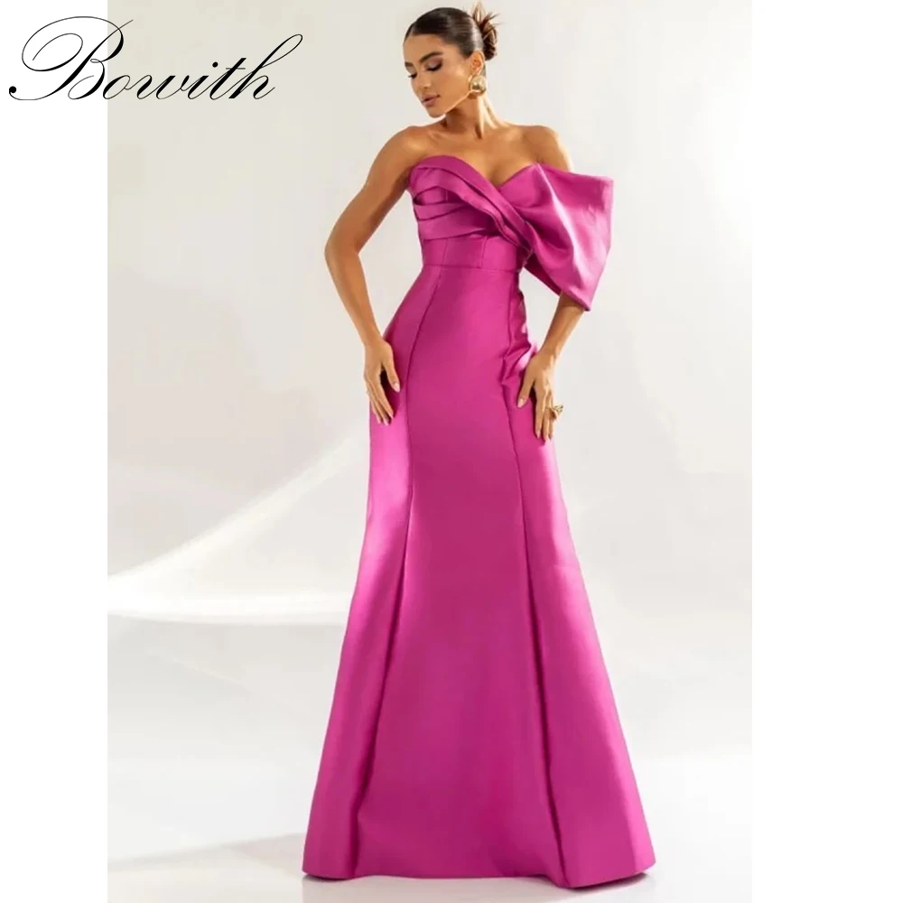 Bowith Mermaid Satin Evening Dresses One-Shoulder Pleats Prom Dresses Gown Customized Floor-Length Party Dresses
Bowith Mermaid Satin Evening Dresses One-Shoulder Pleats Prom Dresses Gown Customized Floor-Length Party Dresses