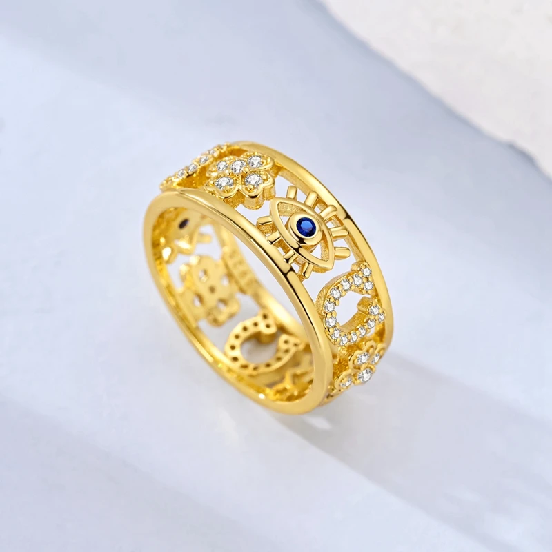Original 925 Sterling Silver Sparkling Gold FourLeaf Clover Horseshoe Rings For Women Girls Jewelry Birthday Anniversary Gifts
Original 925 Sterling Silver Sparkling Gold FourLeaf Clover Horseshoe Rings For Women Girls Jewelry Birthday Anniversary Gifts